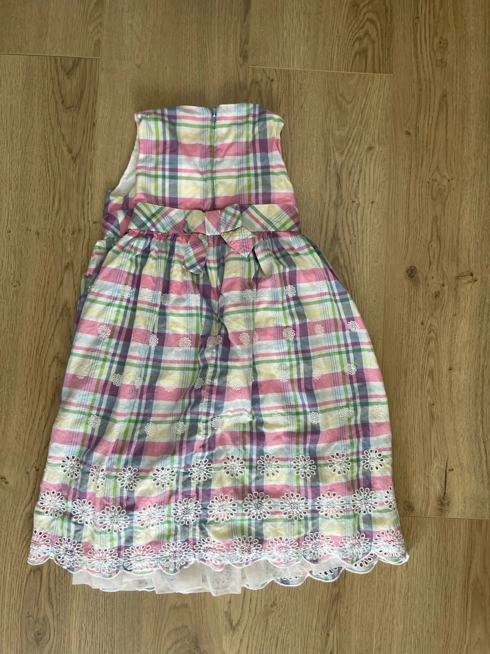 BabyGAP Plaid Eyelet Dress in Pink, Green & Purple (5T)